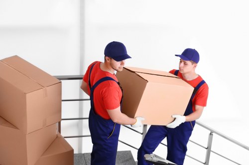 Carefully wrapped fragile items ready for flat removals in Mitcham