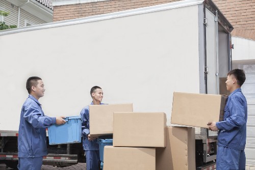 Packed moving boxes ready for local removals in Mitcham